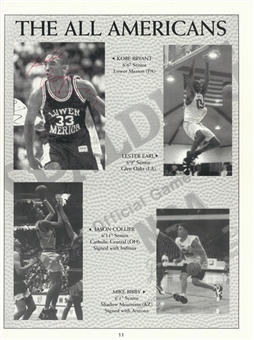 1995 Kobe Bryant & Jermaine ONeal Signed Program For "Beach Ball Classic" (PSA/DNA)